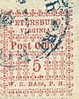 Scott #65X1 - Petersburg, Viriginia postmaster provisional used with blue town cancel