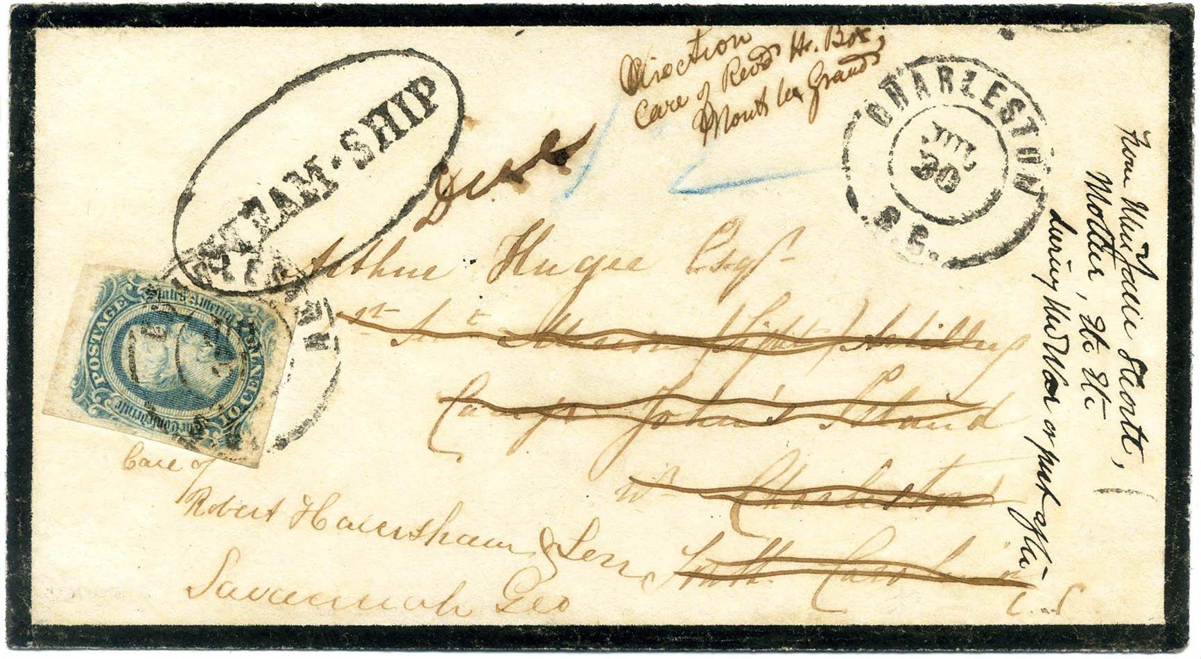 Incoming blockade-run mourning cover