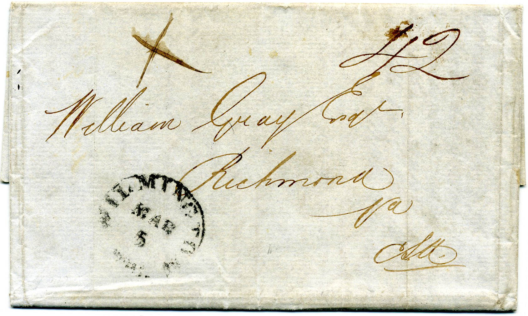 Incoming blockade-run use from London to Richmond via Nassau.
